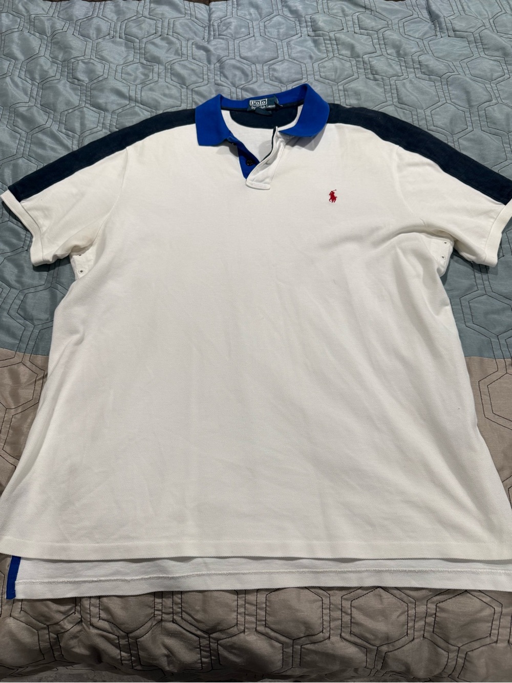 Vintage 90’s Polo Ralph Lauren Men's Cotton Mesh Polo Shirt White Size XXL